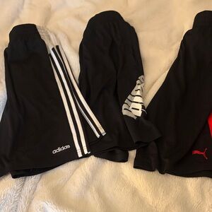 Boys Adidas and Puma Kids Black Shorts Set